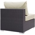 thumbnail image 3 of Modway Convene Aluminum and Rattan Patio Armless Chair in Espresso/Beige, 3 of 4