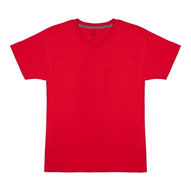 Playera Fruit of the Loom Para hombre cuello v, algodón sustentable, rojo, talla G