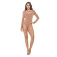 thumbnail image 3 of Latte Small Size Women's Long Sleeve Square Neck Bodysuit, Sexy Casual Cute Going Out Top Body Suit, Trendy Spring Summer 2024, 3 of 6