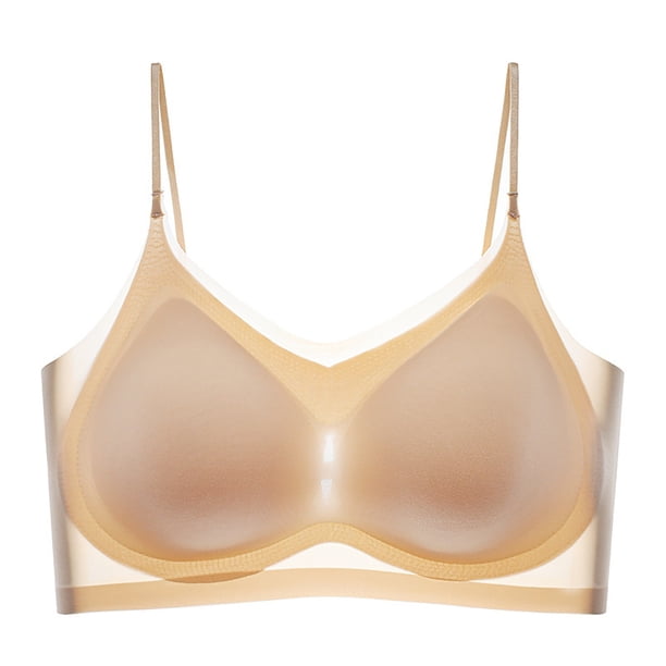 Sujetador deportivo ultrafino de seda para mujer: sin costuras, antideslizante, nailon/spandex, para todas las estaciones