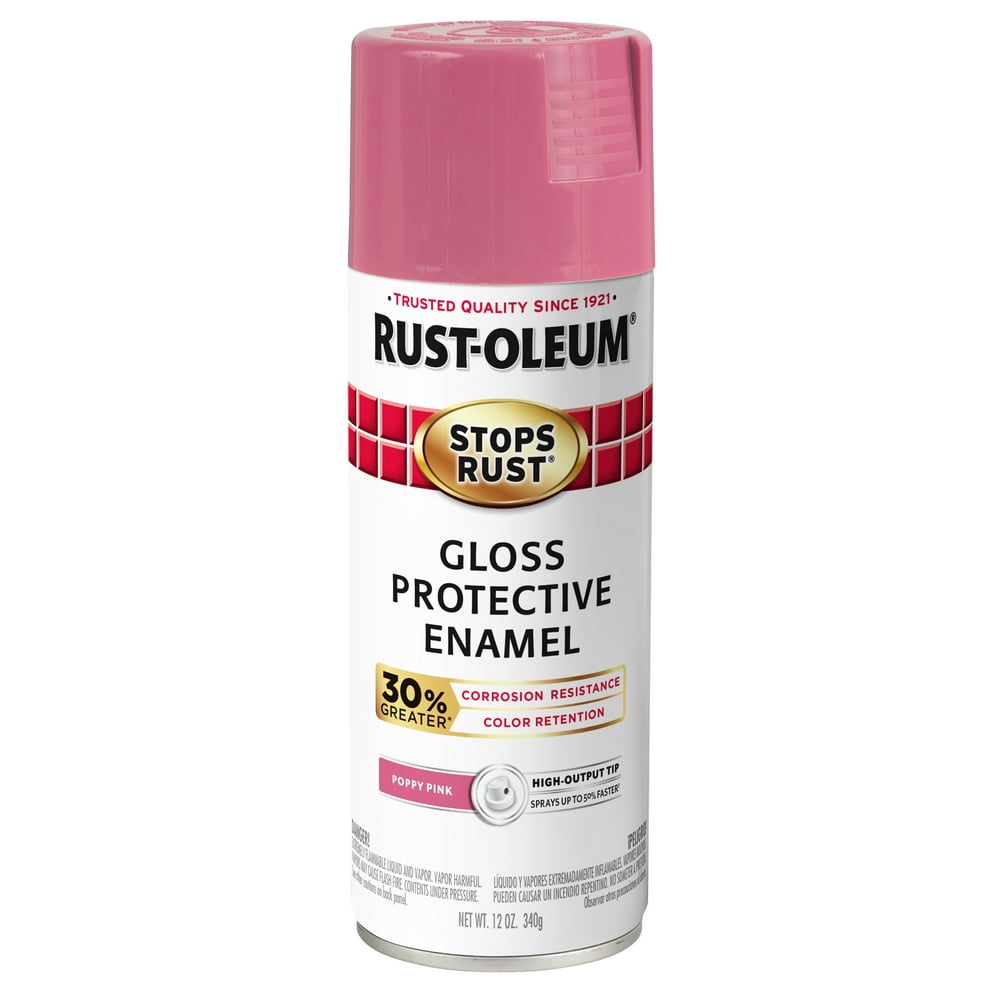 Poppy Pink, RustOleum Stops Rust Advanced Gloss Spray Paint, 12 oz