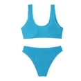 thumbnail image 4 of Glisme Swimsuits For Women New Bikini Set Push Up Split Bikini Swimsuit For Women Blue Bathing Suits For Swimming Pool, 4 of 5