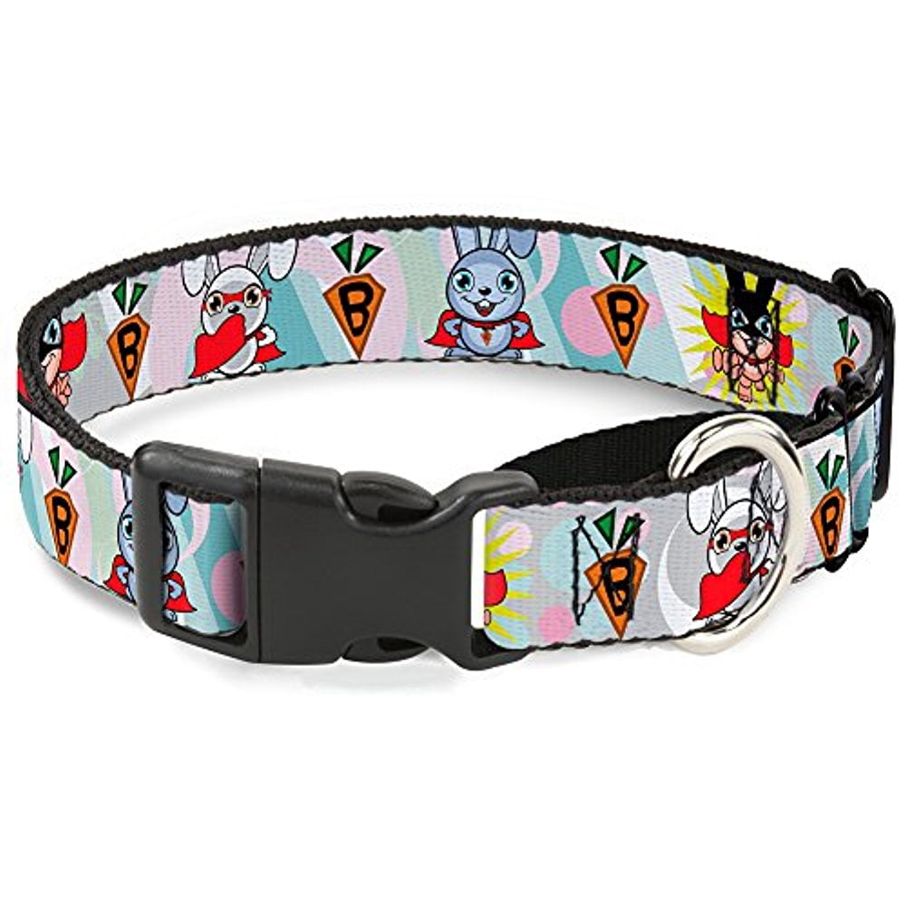 Buckle-Down Bunny Superhero Multi Pastel Martingale Dog Collar