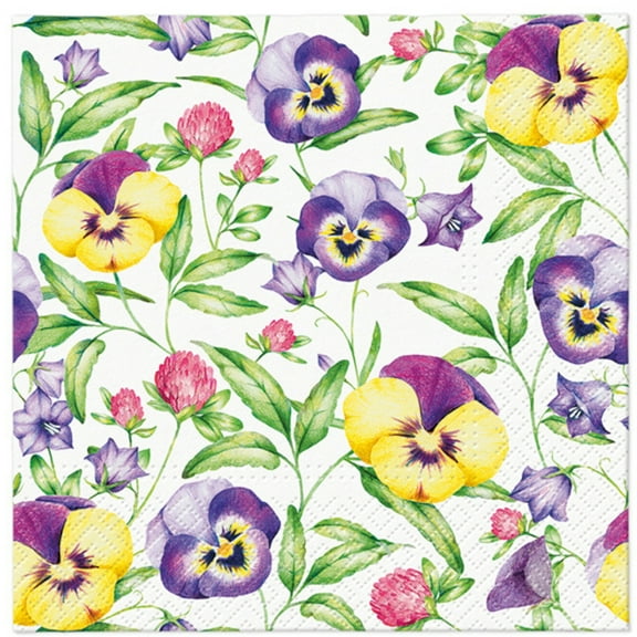 Keep Unique Pansy Flowers Decoupage Paper Napkins, Assorted Color 20/Pack