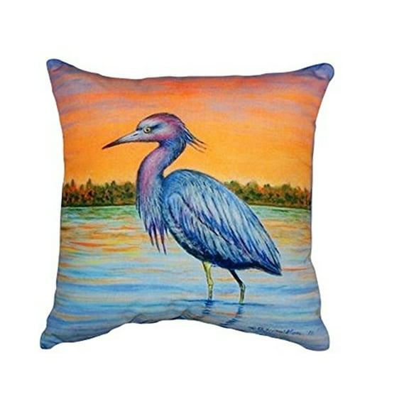 Betsy Drake Heron & Sunset No Cord Pillow 18x18