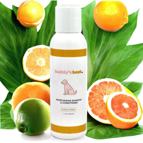 Buddy’s Best Travel-Size Dog Shampoo and Conditioner Moisturizing Shampoo, Citrus Fresh, 4 fl oz