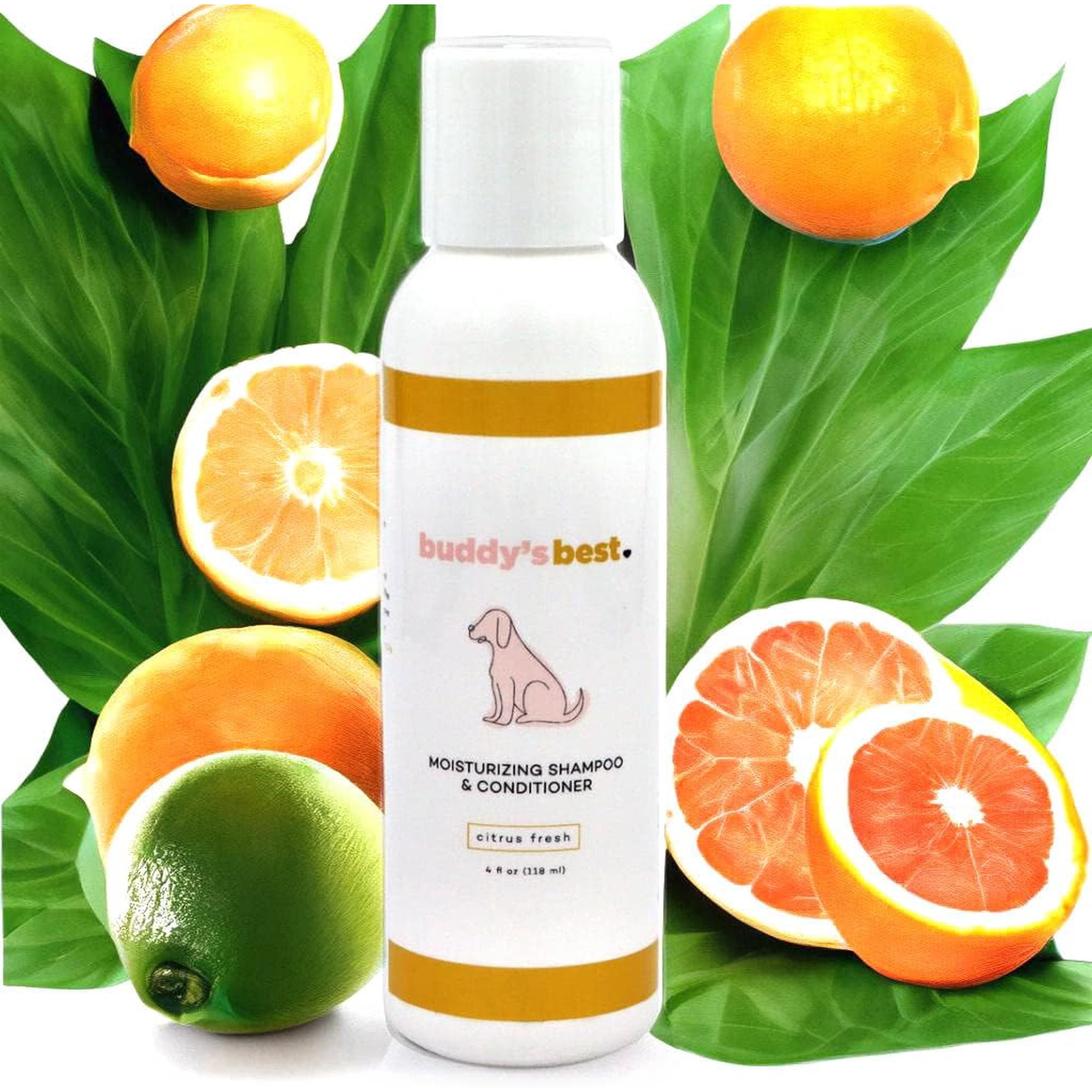 Buddy’s Best Travel-Size Dog Shampoo and Conditioner Moisturizing Shampoo, Citrus Fresh, 4 fl oz