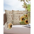 thumbnail image 6 of Outdoor Throw Pillow Cover Farmhouse Sunflower Floral Waterproof Cushion Covers 2 Pack Retro Newspaper with Quotes Pillow Cases Home Decoration for Patio Garden Couch Sofa, 6 of 6