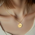 thumbnail image 4 of Ohmyroo Delicate Mirror Titanium Steel Engraved Necklace Personalized Round Pendant Birthday Gift For Family, 4 of 9