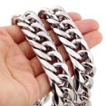 thumbnail image 3 of Minnieouse Cadena de eslabones de plata pulida pesada para hombres y mujeres fácil de combinar con otros accesorios Cadena de eslabones cubanos Ropa, zapatos y accesorios Miscelánea, 3 of 6
