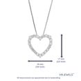 thumbnail image 2 of Vir Jewels 1 CTTW Lab Grown Diamond Heart Pendant Necklace in Sterling Silver with Chain For Women, 2 of 4