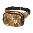thumbnail image 3 of The Double-Layer Waist Bag Features A 6.3×9.1×2.8in Nylon Zipper And A Pull With A Zipper Compartment Yellow Background With Flowers, 3 of 8