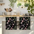 thumbnail image 4 of Pink Spring Floral Kitchen Towels Set of 3, Flowers Botanical Elegant Pastoral Black Absorbent Dish Towels for Kitchen, Microfiber Hand Towel, Quick Drying Tea Towel for Cleaning Dishcloths, 4 of 7