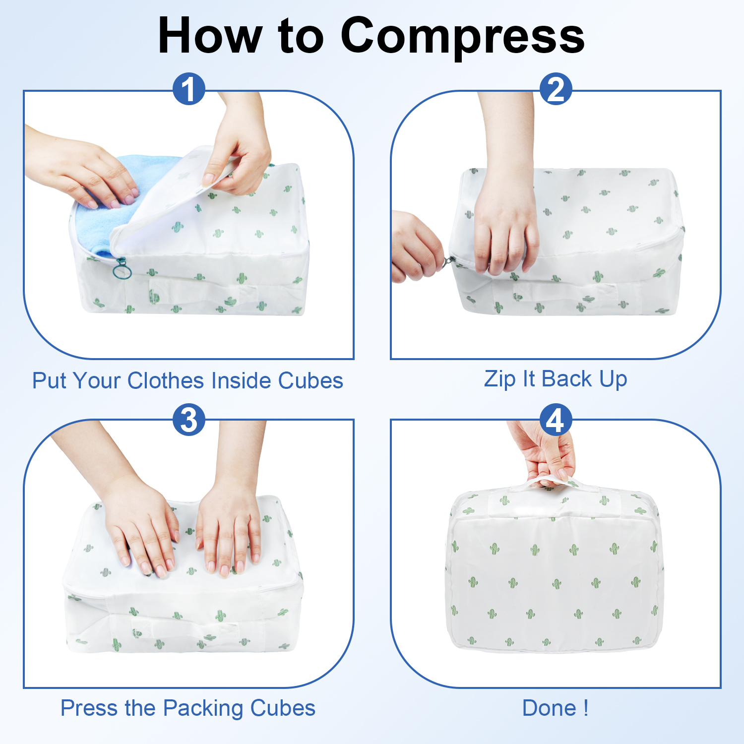 Packing Cubes for Travel,AILKIN 10 PCS,Compression Bags For Travel with Shoe&Hanging Toiletry Bag,Suitcase Travel Accessories Essentials Organizer Bags Packing Cubes for Luggage Compression,Cactus