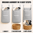 thumbnail image 7 of X-Large Hanging Laundry Hamper Bag, Door Hanging Hamper with Front Pocket Dirty Clothes Hanging Laundry Bag Large Size 35X22 inch Door Laundry Basket (Grey), 7 of 7