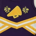 thumbnail image 5 of UAYOTSE Toddler Baby Girl Cheerleader Outfit Shirt Tops Skirt Set Cheer Outfit Halloween Cheerleading Clothes(12-18 Months,I254-Purple), 5 of 7