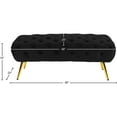 thumbnail image 4 of Meridian Furniture Amara 19"H Button-Tufted Velvet Bench in Black, 4 of 8