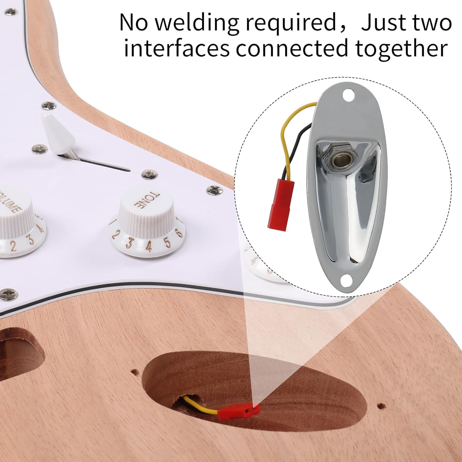 DIY Guitar Kit with Mahogany Body, Ebony Fingerboard and Maple Neck, 6 String DIY Electric Guitar Kit with Classic Design, Easy Installation & Full Equipment to Build Your Own Guitar (KST)