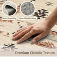 thumbnail image 6 of ODIKA Beige Spotted Cow Striped Boho Southwestern Distressed Border for Entryway, Kitchen, Mudroom, Stain Resistant Flatwoven, 6 of 7