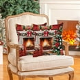 thumbnail image 6 of Luoshdecor Christmas Watercolor Throw Pillow Cover,18x18 in Christmas Tree Garlands Fireplace Scene Pillow Cushion for Home & Sofa Decor, 6 of 6
