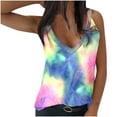 thumbnail image 2 of Tank Tops for Women under $5 V-Neck Lace Sleeveless Splicing Sexy Vest Sling Camisole T-Shirt Multicolor M, 2 of 5