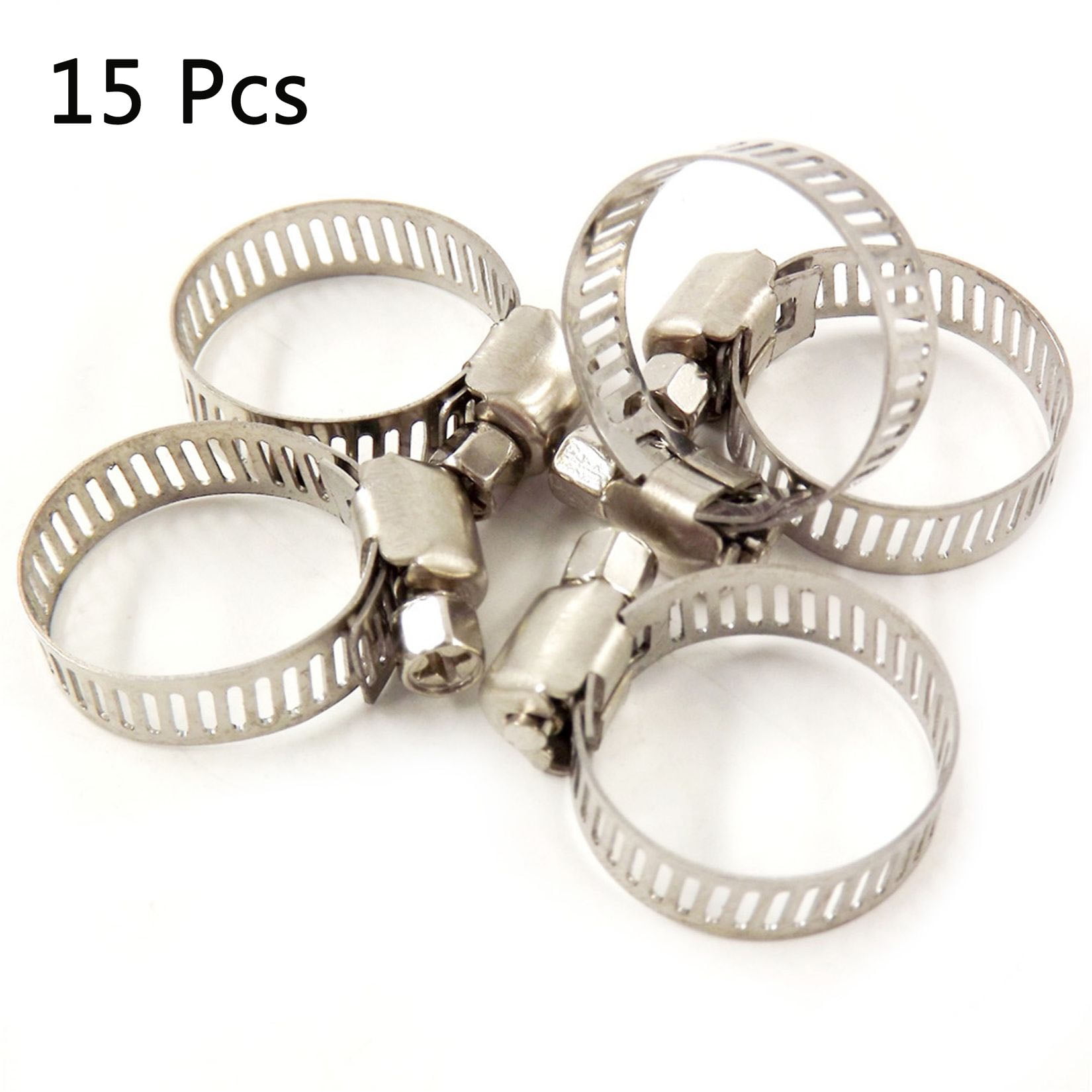 15 Pcs 3/41 iinch Worm Drive Hose Clamps Adjustable Stainless Steel