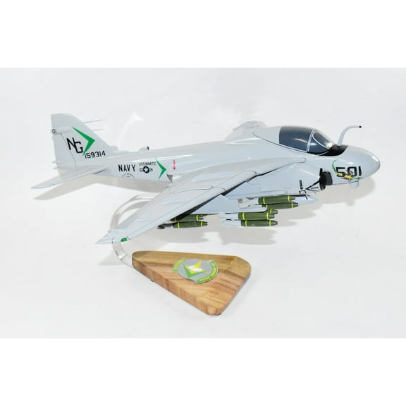 VA-165 Boomers A-6e Intruder Model, 1/36th Scale, Mahogany, Navy