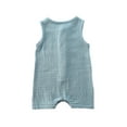 thumbnail image 5 of Qiylii Infant Solid Color Romper, Sleeveless O neck Button Open Front One-piece, 5 of 5