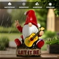 thumbnail image 4 of Hippy Gnome with Guitar Garden Statue, Unique Flowers and Peace Sign, 4 of 8