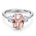 thumbnail image 3 of Gem Stone King 2.82 Ct Oval Peach Nano Morganite 925 Sterling Silver Ring, 3 of 6