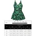 thumbnail image 2 of ZQUUVOU Plus Size Women's Bikin Set Pint Backless V-Neck Swimsuit (C-Green,XL), 2 of 8