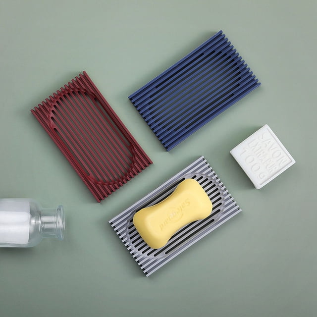 3 jaboneras autodrenantes, soporte de jabón de silicona premium, protector de bandeja de jabón para ducha, baño, esponjas de cocina, diseño antideslizante