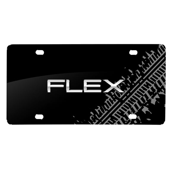 Ford Flex 3D Logo Tire Mark Black License Plate