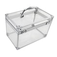 thumbnail image 2 of Bunblic Acrylic Makeup Case Artists Display Holder Dustproof Clear Portable Versatile Crown Box Artists Train Case for Vanity Desktop silver, 2 of 7