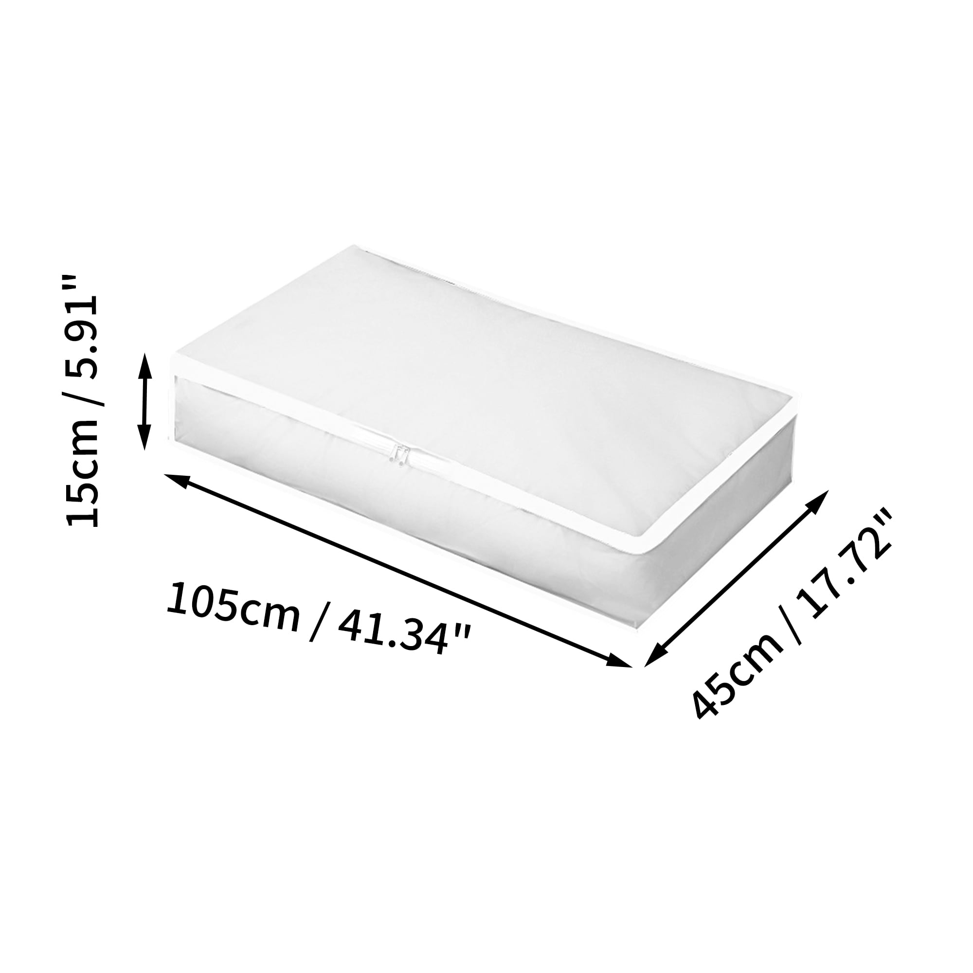 Unique Bargains Durable Storage Bag 1Pc Clear White White 41.34"x17.72"x5.91"