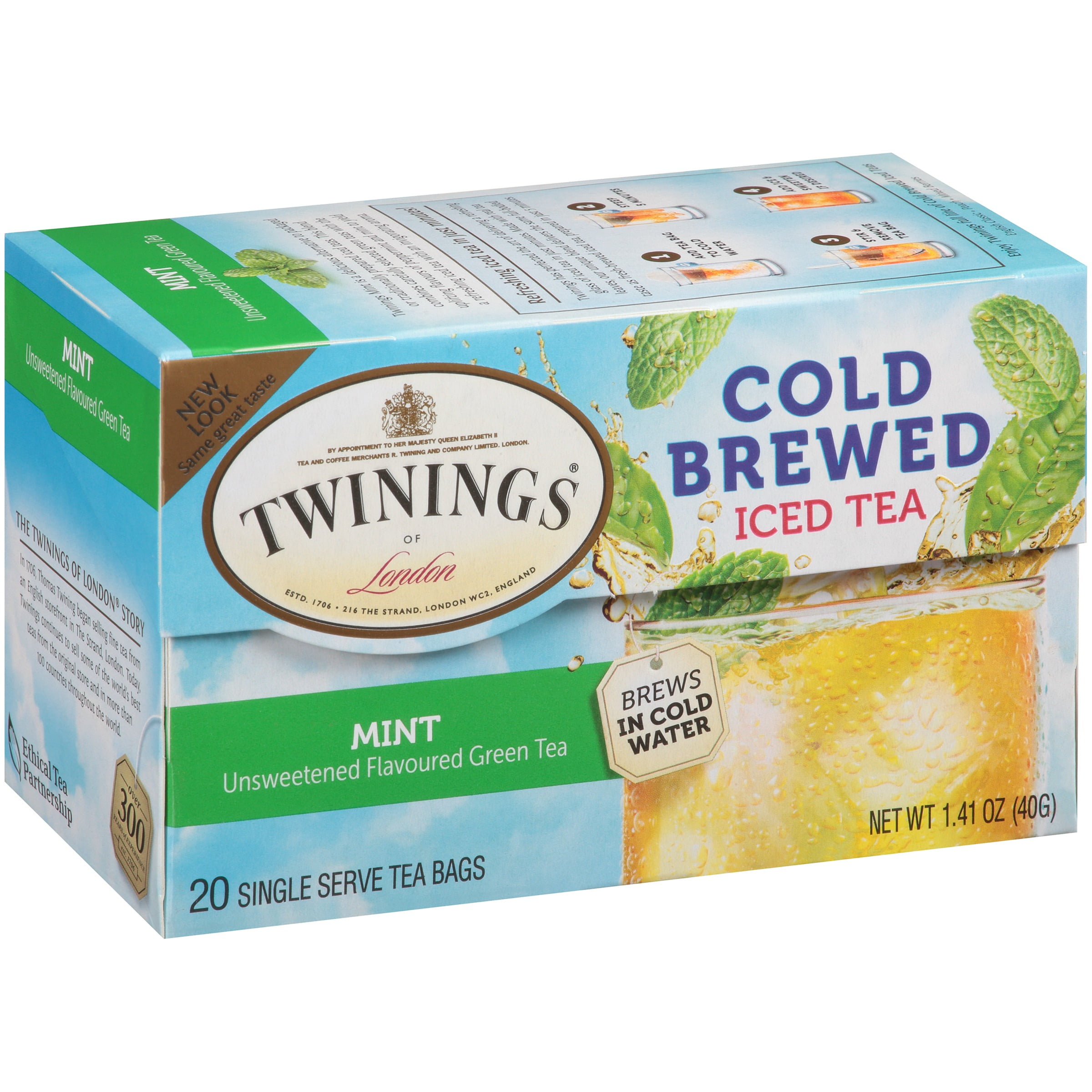 Twinings Of London Green With Mint Cold Brewed Iced 20 Ct Tea Bags Twinings Of London Green With Mint Cold Brewed Iced 20 Ct Tea Bags 1 41 Oz Box