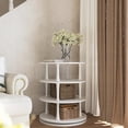 thumbnail image 6 of SULIVES Rotating Shoe Rack: 360° Spinning Tower, 7 Storage Layers, Holds 28 Pairs, Modern White Design for Entryways, Hallways, and Living Rooms, 6 of 10