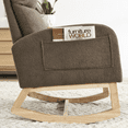 thumbnail image 6 of 27.6"W Modern Accent High Backrest Living Room Lounge Arm Rocking Chair, Two Side Pocket Coffee + Fabric + Foam, 6 of 11
