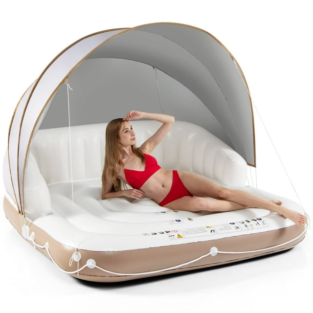 Flotador de piscina Giantex de Canopy Island con sombrilla para adultos