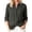 Gray, variant on Vivianyo HD Women's Mandarin Collar Half Henley Placket Blouse, Curved Hem Three Quarter Sleeve Shirt For Women, Spring Summer Lightweight Tunic for Park Visits and Casual Lunches, Sizes S-2XL