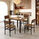 thumbnail image 4 of Comedor 4 Sillas con Mesa Cuadrada de Madera y Base Metálica – Color Nogal Oscuro, 4 of 9