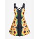 thumbnail image 1 of Vestido de Sol Talla Extra con Estampado de Girasol Rosegal  Vestidos florales de talla grande, 1 of 5