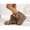 Leopard, variant on Women's Fashion Boots - Faux Fur Lined, Warm Winter Boots with Mid-Calf Design, Comfortable Flat Outdoor Shoes for Women