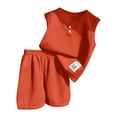 thumbnail image 3 of Boys Vest Summer Sleeveless Outfit Casual Solid Shorts Toddler Kids SetOrange5-6 Years, 3 of 3