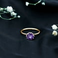 thumbnail image 5 of Rosec Jewels Solitaire Amethyst Engagement Ring 1 Carat - February Birthstone Ring for Women (7 mm, AAA Quality Certified), 14K Yellow Gold, US 4.00, 5 of 9