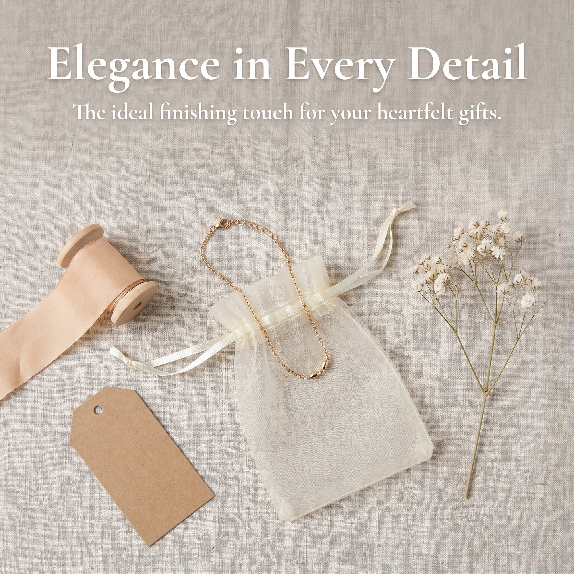 Unique Bargains Multi-Purpose Gift Bags with Handles for Events Beige 3.9" x 5.9"