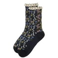thumbnail image 5 of MeMoi Women's Liberty Floral Lace Cuff Crew Socks - Womens - Female, 9-11, Mustard, 5 of 6