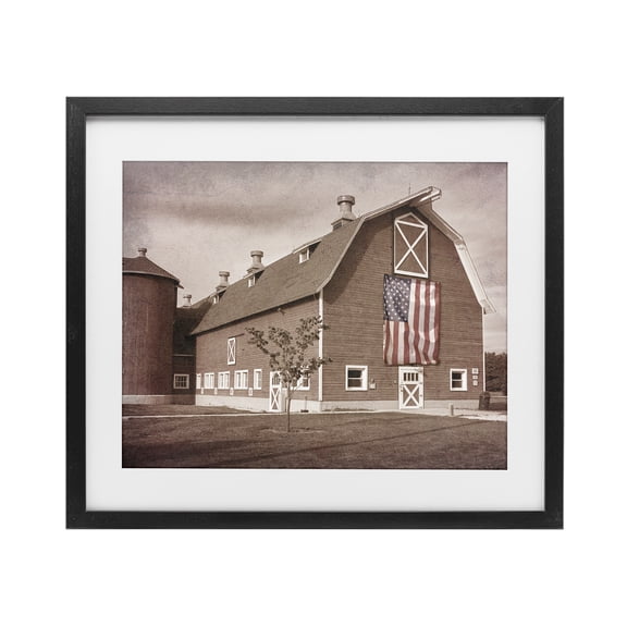Stupell Industries Rural America Barn Black Framed Print Under Glass, design by Marcus Prime