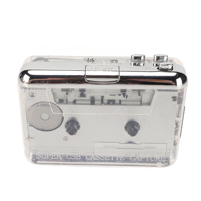 Reproductor De Cinta De Casete, Convertidor De Casete A MP3 ABS Portátil USB C Power Retro Sonido Estéreo HiFi Con Carcasa Transparente Para Ordenador Portátil