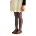 thumbnail image 3 of KAUOD Girls Cable Knit Tights Pants Full Length Footed Fleece Thermal Leggings Kids Toddler School Dance Opaque Pantyhose, 3 of 9